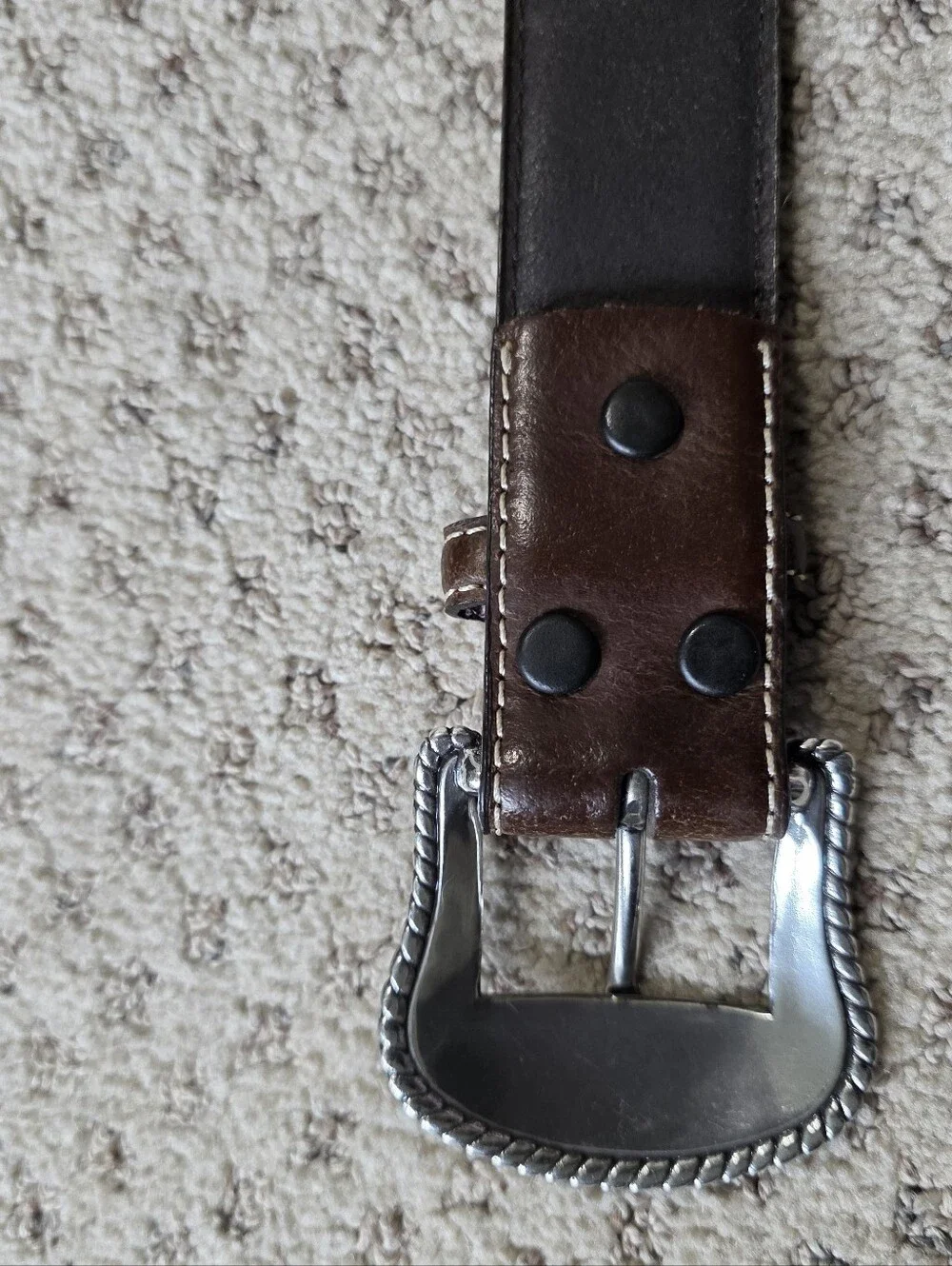 Nocona Men's Genuine Leather Braided Edge Belt - Dark Brown